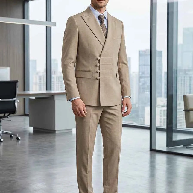 ST Cassy Elegant mens suits for wedding Slim fit Double Breasted Multiple buttons Casual Business Two-piece dress party outfit