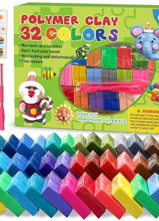 Blocco di argilla polimerica 24/32 colori con scatola di colori per attrezzi Set Processo di stampaggio Forno Cottura Accessori fai da te fatti a mano per bambini principianti