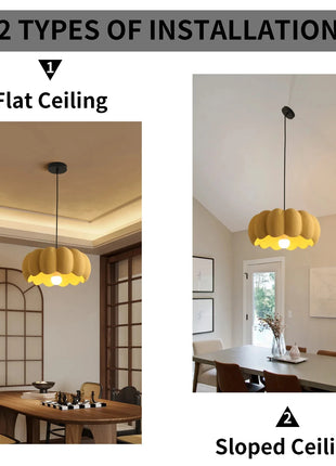Lampadario AuroraRealm in Stile Wabi Sabi, Lampada a Sospensione a Forma di Zucca per Camera da Letto, Stanza dei Bambini e Sala da Pranzo