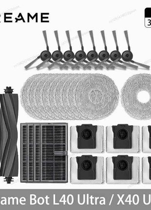 Dreame L40 Ultra / X40 Ultra Vacuum Cleaner Replacement Accessories Main Side Brush HEPA Filter Mop Cloths Dust Bag Spare Parts