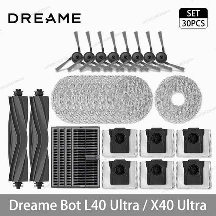 Dreame L40 Ultra / X40 Ultra Vacuum Cleaner Replacement Accessories Main Side Brush HEPA Filter Mop Cloths Dust Bag Spare Parts