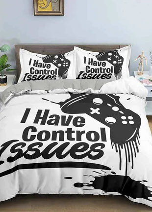 Gamepad Polyester Duvet Cover Set Colourful Button King Play Gamer Bedding Set Kids Teens Man Video Game for Child