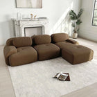 Modular Corner Cord Fabric Sofa - No Assembly Required, Extra-wide Armrests, 32D High Elastic Upholstery, Ergonomic Cozy Couch