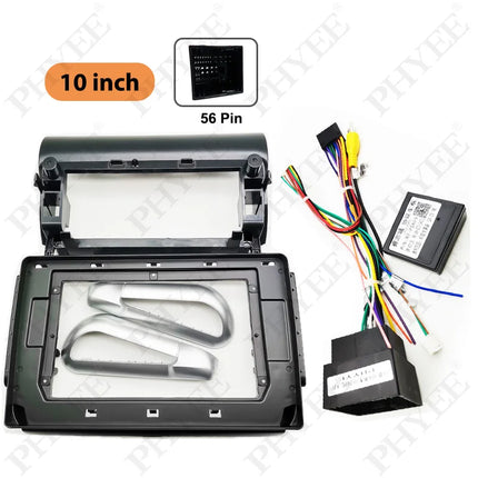 Telaio pannello Android da 10", cablaggio decodificatore CAN Bus (Quadlock/56P) per Peugeot 208 2008 2015-2019, ritenzione SWC Plug & Play a 16 pin