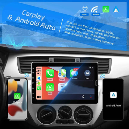 Podofo 1Din  10.1''  Car Radio Carplay Android Auto Mirror Link GPS Navi Universal Multimedia Player with BT FM radio TF USB EQ
