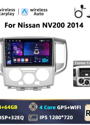 Podofo 9INCH AI Voice Android  2din Car Radio for NV200 NV 200 2009-2014 CarPlay Car Stereo Android Auto 4G GPS Navigation WiFi