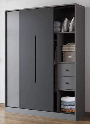 Nuovi Modelli di Armadio ad Angolo dal Design Semplice con Cassetti per lo Stoccaggio, Prezzo all'Ingrosso, Guardaroba in Legno Grigio Personalizzato per Camera da Letto