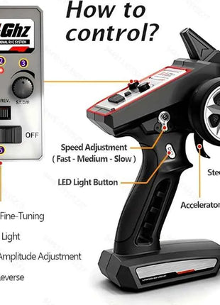 1:16 2.4G 4WD RC Car, 75km/h Blazing High Speed, Bright LED Lights, All-terrain Drift Vehicle, Ultimate Christmas Surprise Gifts