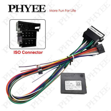 Adattatore per cablaggio Mini-ISO Decodificatore CAN Bus, ritenzione display SWC PDC, P&P 16 pin Android, per Renault Megane Mk2 Fase 2, Clio 3