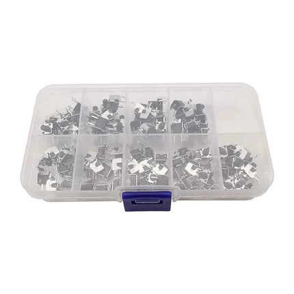 90 Pz/scatola Momentaneo Tattile Tatto Pulsante 4 Pin Auto-reset Interruttore Ad Angolo Retto Con Stent 6x6x4.3/4.5/5/6/7/7.5/8/9/10mm 6x6