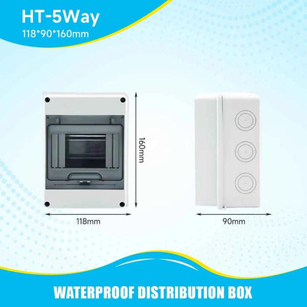 IP65 Waterproof Distribution Box  2/3/5/8/12/15/18/24WAY ABS Plastic Electrical Enclosure HT Series Junction Box