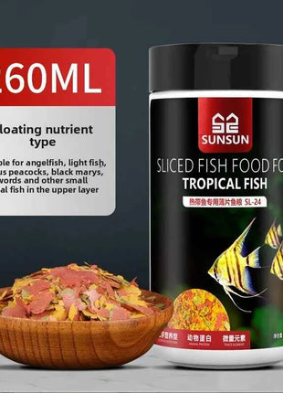 SUNSUN Premium Tropical Fish Flake Food for Angelfish, Guppies, Tetras & All Community Fish, Color Enhancing&Complete Nutrition