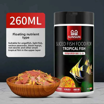 SUNSUN Premium Tropical Fish Flake Food for Angelfish, Guppies, Tetras & All Community Fish, Color Enhancing&Complete Nutrition
