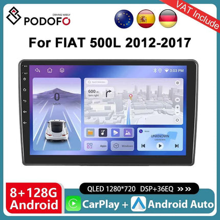 Podofo 10" CarPlay Android Radio For FIAT 500L 2012-2017 Car Multimedia Player GPS Stereo 4G Autoradio IPS Intelligent System