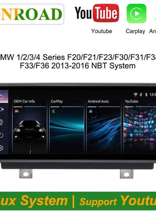 Bonroad 10.25 "Linux Carplay Android Auto Stereo For BMW 1/2/3/4 Series F20 F21 F23 F30 F31 F32 F33 F34 F35 F36 NBT 2013-2017