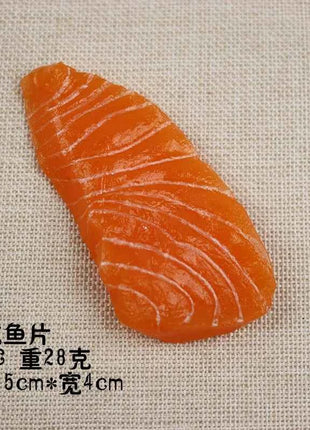 1pcs Simulated Sushi Model Simulated Salmon Fake Japanese Cuisine Simulated Salmon Slices Four Consecutive Pieces Food Model PVC