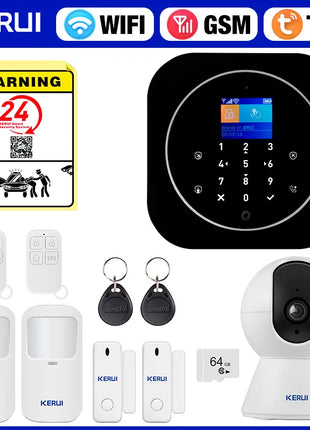 KERUI Sistema di Allarme di Sicurezza Domestica Supporto Alexa G12 Sistema di Allarme WIFI/GSM con App Telefono Sirena di Allarme Sensore PIR Tuya Smart APP