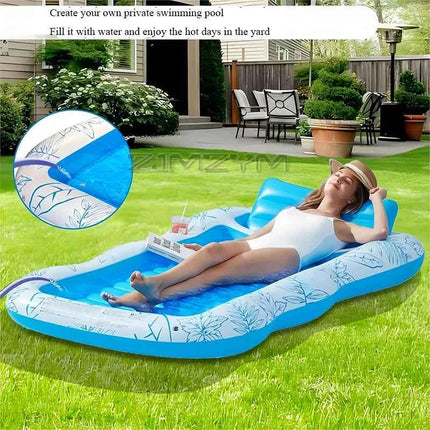Doppio materasso galleggiante gonfiabile Sedia a sdraio da spiaggia Anello da nuoto Tubo Letto per il tempo libero in acqua Materassi ad aria per il nuoto Piscina per dormire