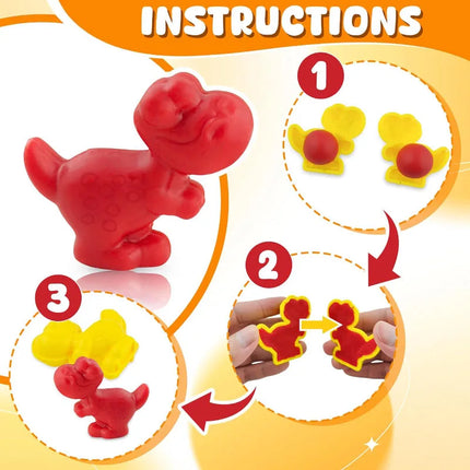 Dinosauro del fumetto Gioca a pasta Stampo Plastilina Giocattoli Accessori per bambini Bambini Forme di plastica 3D Frese Strumenti per plastilina in argilla