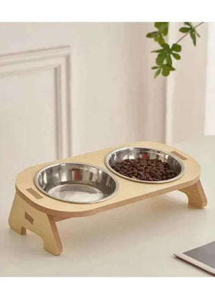 Pet Feeder Double Cat Food Bowl with Anti-Knockover Design Dog Water Feeding Container Cat Food Bowl Stander pet products