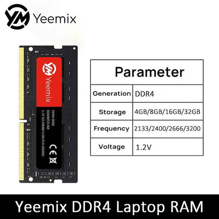 Yeemix Memoria DDR4 4GB 32GB 16GB 8GB 2133 3200 2400 2666MHz Laptop Ram 1.2V SODIMM Notebook Memory for Intel&AMD 260Pin mini pc