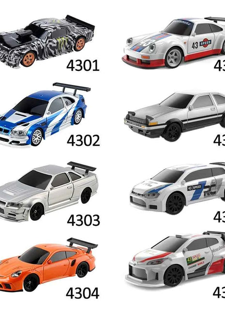 Upgraded Gyro 1/43 RC Drifting Car Racing RTR 4WD High Speed Radio Control Model 2.4G Drift Race Vehicle Mini Gifts