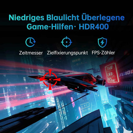 KTC Gaming Monitor 27 Zoll, 2K@180Hz / 144Hz 1440P Monitor mit Fast-IPS Panel, 1ms GtG, HDR 400, Adaptive Sync, 450 cd/m²H27T7