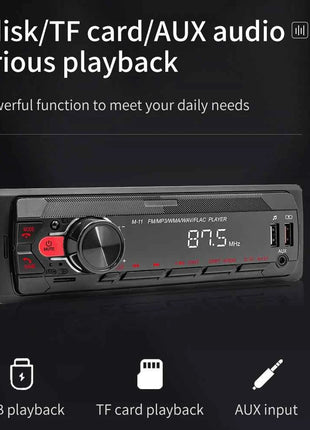 Podofo 1 Din MP3 Car Radio Audio Stereo FM Aux Input Receiver SD TF USB 12V In-dash Bluetooth Multimedia Auto Radio Player