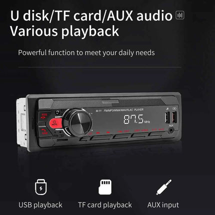 Podofo 1 Din MP3 Car Radio Audio Stereo FM Aux Input Receiver SD TF USB 12V In-dash Bluetooth Multimedia Auto Radio Player