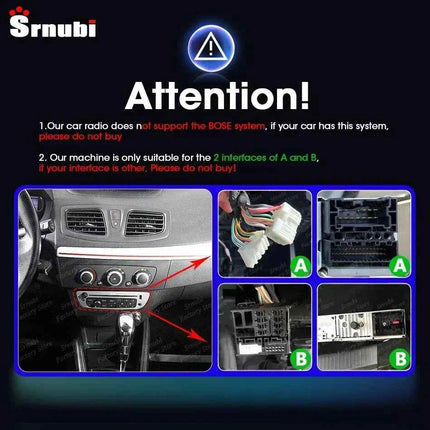Srnubi Car Radio For Renault Megane 3 Fluence Samsung SM3 2008-2014 Multimedia Player Carplay Android Auto Autoradio Navigatore