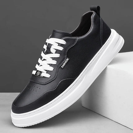 Scarpe casual da uomo in vera pelle, sneakers alla moda con lacci, comode scarpe da passeggio, calzature da skateboard maschili, tenis masculino