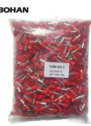 1000pcs E0508 E7508 E1008 E1508 E2508 Insulated Ferrules Terminal Block Cord End Wire Connector Electrical Crimp Terminator