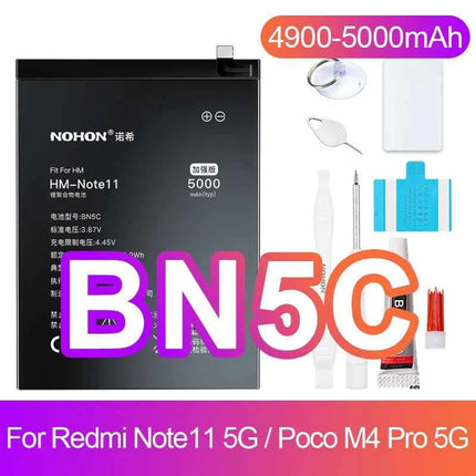 NOHON Battery for Xiaomi Redmi Note 13 12 11 10 Pro 9 8 7 6 5 4 11S 10S 9S Batteries BN5P BN53 BN46 BN45 BN5D BP47 BP4K BM5T