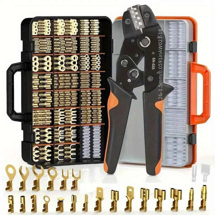 SN-58B 2.8/4.8/6.3 Pinza Crimpatrice a Molla per Connettori Elettrici Isolati Maschio/Femmina, Kit Assortito di Terminali per Cavi