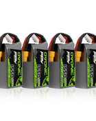 OVONIC 4s Lipo Battery 100C 1550mAh 14.8V Lipo Battery Soft Case with XT60 Connector for FPV(4 Packs)