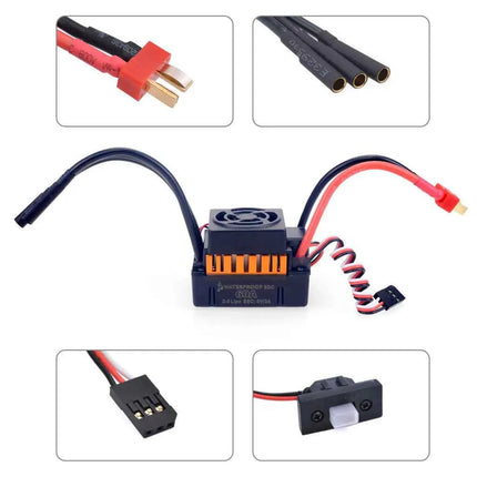 1:10 1:12 1:14 RC Part Waterproof F540 3300KV 4370KV Brushless Motor W/60A ESC for Wltoys 144001 124019 RC 124018 Truck Buggy