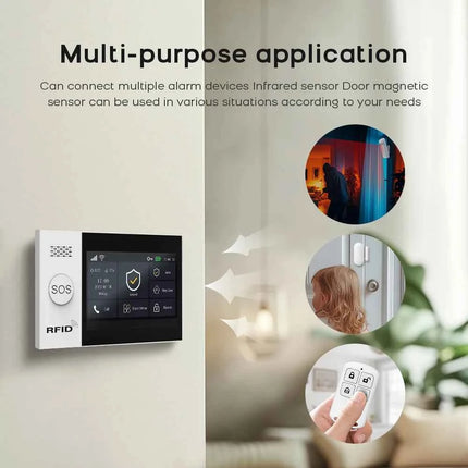 PGST 4G WiFi Smart Life Security Alarm System Kit Tuya Alexa Home Automation Alarm Security Protection Motion Detector Sensor