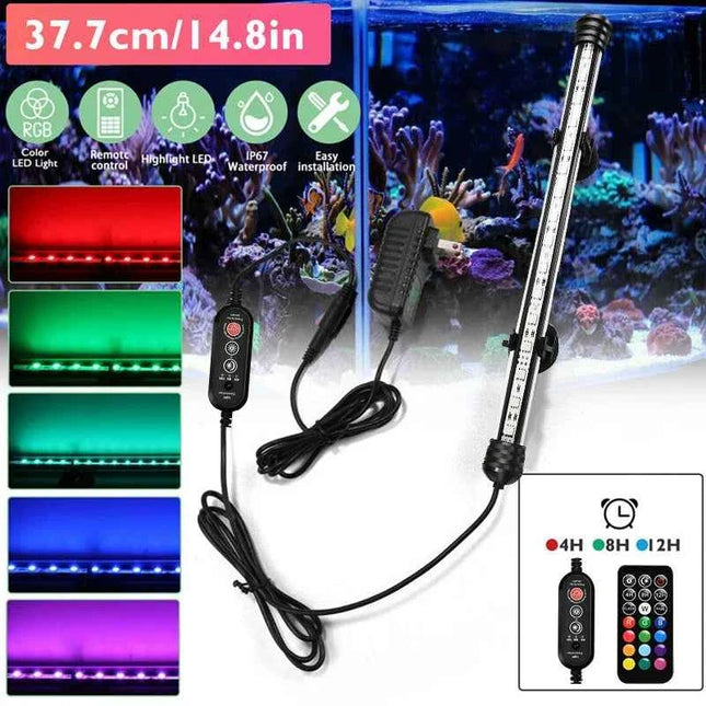 Aquarium 21 LED Light Remote Control Diving Lamp Plant Grow Lighting Underwater Fish Tank Light RGB Led Aquarium Accessories EU
