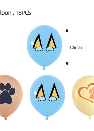 Nuovo cartone animato simpatico cane decorazione festa di compleanno kit cani blu tema buon compleanno piatti tovaglioli tazze stoviglie forniture per bambini