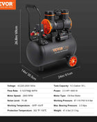 SucceBuy Silent Air Compressor 900W 1450W 1800W Quiet Oil-free Portable Air Pump for Repair Tire Inflation Whisper Compressor
