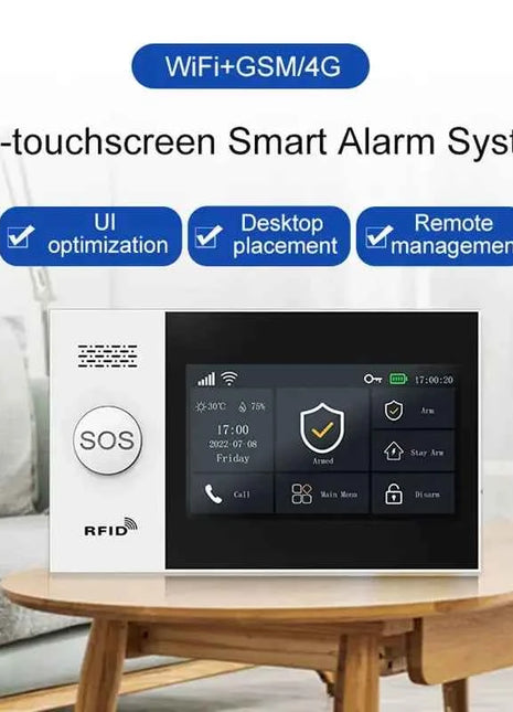 PGST residenziale Tuya Smart 4G Wifi Sistema di allarme per la casa Allarme di sicurezza wireless Casa Smart Life App Controllo funziona con ALexa