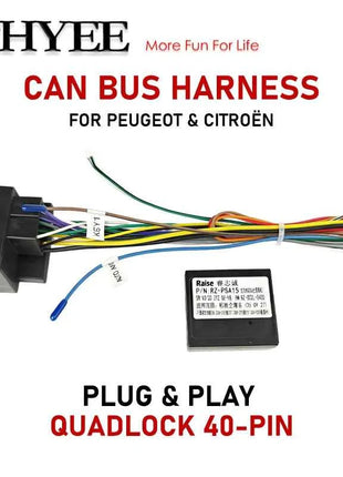 Cablaggio quadlock decodificatore CAN Bus, ritenzione SWC protocollo BSI, adattatore telaio Android per auto P&P 16 pin, per Peugeot 207, 207cc