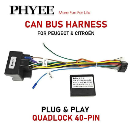 Cablaggio quadlock decodificatore CAN Bus, ritenzione SWC protocollo BSI, adattatore telaio Android per auto P&P 16 pin, per Peugeot 207, 207cc