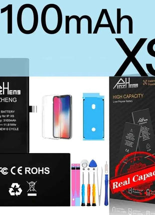PINZHENG Real High Capacity Battery For iPhone 8 Plus SE 5S 6 6S 7 X Xr Xs Max Phone Replacement Batteries Warranty One Year