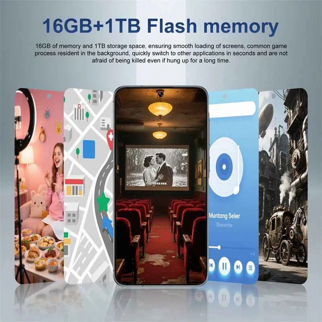 W&O A56 4GMobile phone 8000mAh 26MP Camera Cellphone  Smartphone Global Version Android 14 Dual SIM 7.3 Inch HD+ 16GB+1TB