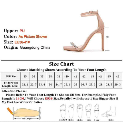 New Fashion strass una parola cinturino scarpe a spillo 10.8 cm tacchi altissimi sandali da donna testa quadrata sandali eleganti di colore nudo