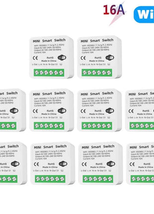 16A Tuya WiFi Smart Switch 2-way Control with Energy Monitor Switch Mini Smart Breaker Smart Life Control  Alexa Via Google Home