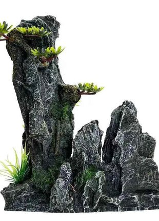 Resin Aquarium Rockery Mountain Decoration Artificial View Rock Cave Stone Tree Fish Tank Ornament Aquarium Decor Home New