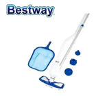 58234 Bestway AquaClean Kit pulizia piscina Set pulito con adattatore multiplo e asta regolabile da 2,79 m per tutte le piscine e filtri Bestway