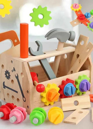 Kids Wooden Tool Bench Set with Repair Tools - Montessori Workbench, Construction & Educational Toy, Christmas Birthday Gifts